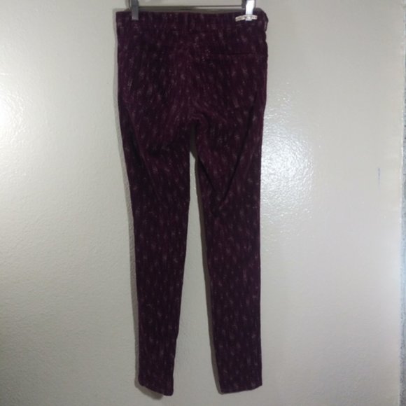 Anthro Pilcro Serif Print Skinny Lightweight Corduroy Pants - Picture 3 of 9